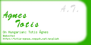 agnes totis business card